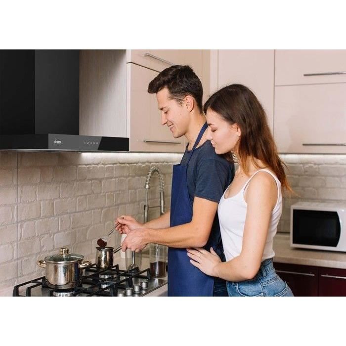 CIARRA Hotte Aspirante 60cm WI-FI et Commandes Tactiles A+++ 650 m3/h Booster LED Affichage Noir – Image 6