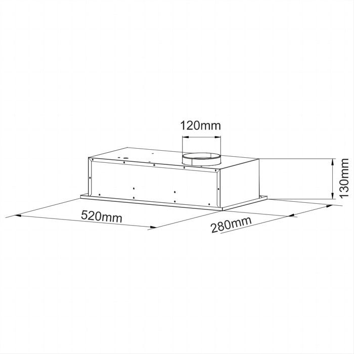 CIARRA Hotte Intégrée 52cm Groupe Filtrant 300 m³/h 3 Vitesses - Evacuation ou Recyclage LED - Inox – Image 6