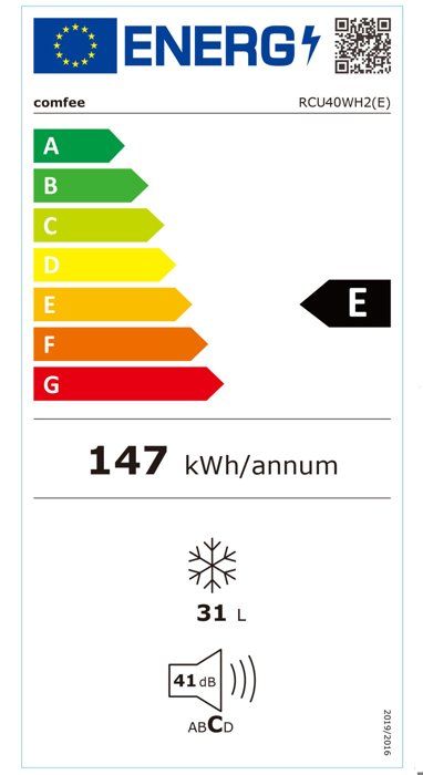 Congélateur Mini COMFEE RCU40WH2(E) - 31L- Classe E -47.24549.2 cm - Blanc – Image 6
