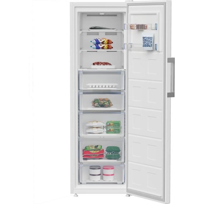 Congélateur armoire - BEKO - B1RFNE314W - Froid ventilé - Classe E - 286 L - 186,5 x 59,7 x 70,9 cm - Blanc – Image 3