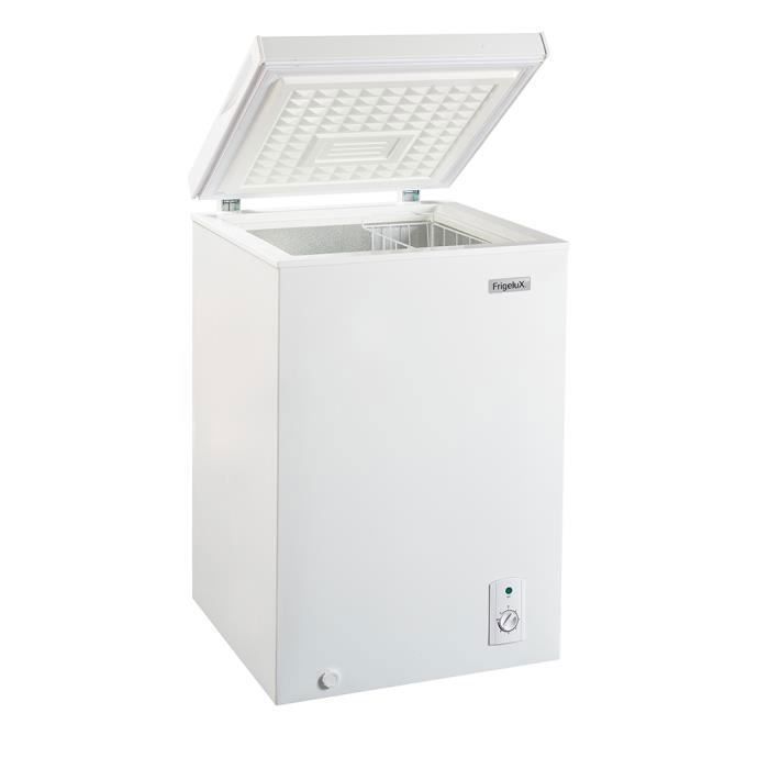 Congélateur coffre FrigeluX CCO100BE – 100 L – Compact – Classe E – 4,5 kg/24 h – Panier – Roulettes – 41 dB – Image 2