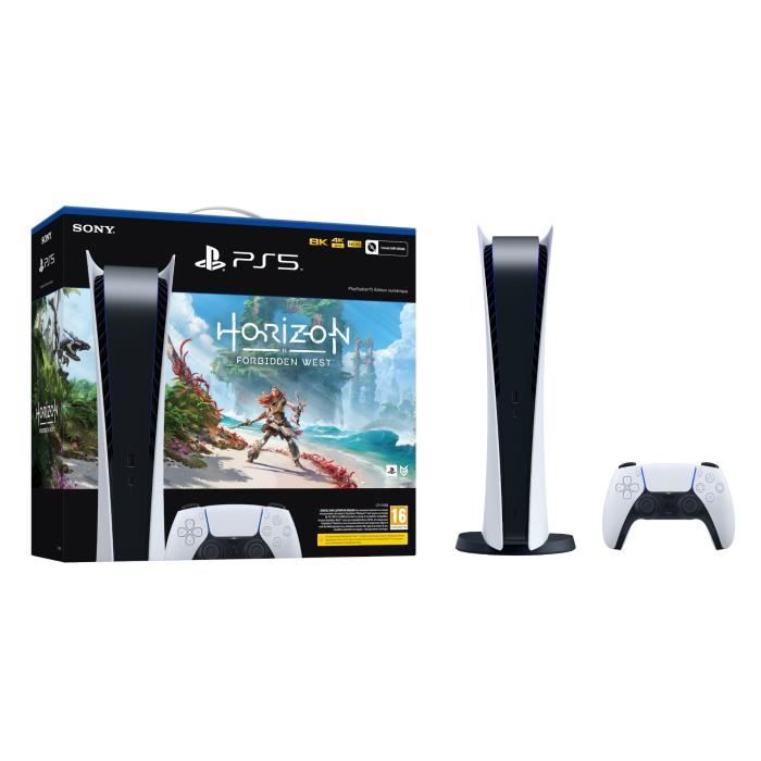 Console de salon - Sony - PlayStation 5 - 825 Go - Blanc - Edition Digital + Horizon Forbidden West – Image 2