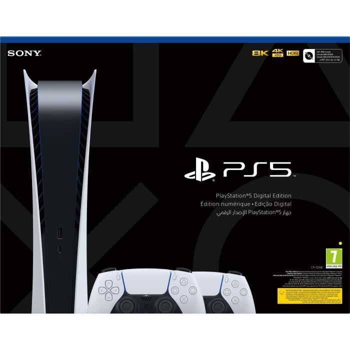 Console PlayStation 5 Digital + 2ème Manette DualSense Blanche – Image 3