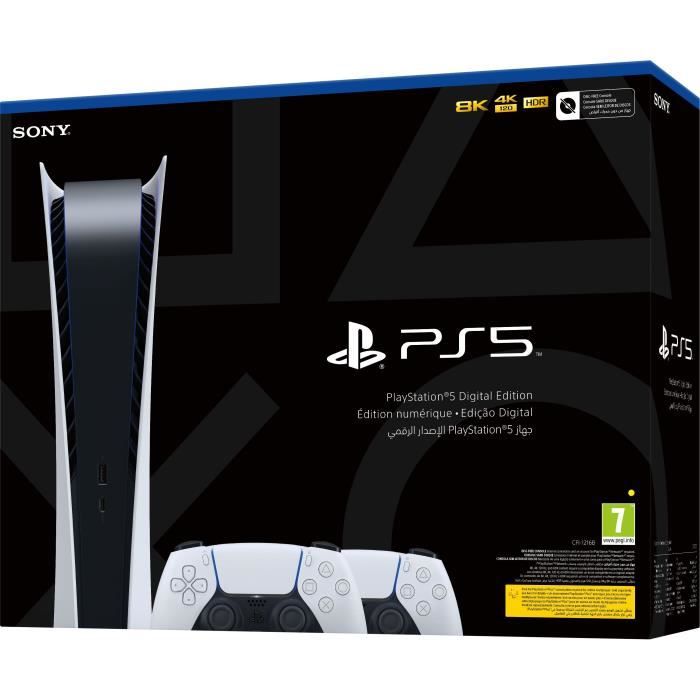 Console PlayStation 5 Digital + 2ème Manette DualSense Blanche – Image 4