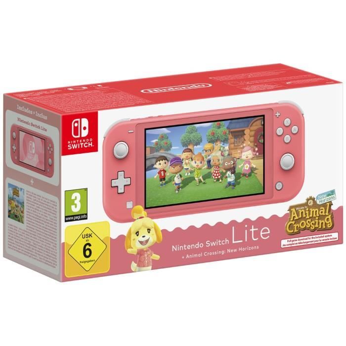 Console portable Nintendo Switch Lite • Corail + Animal Crossing: New Horizons (Téléchargement)