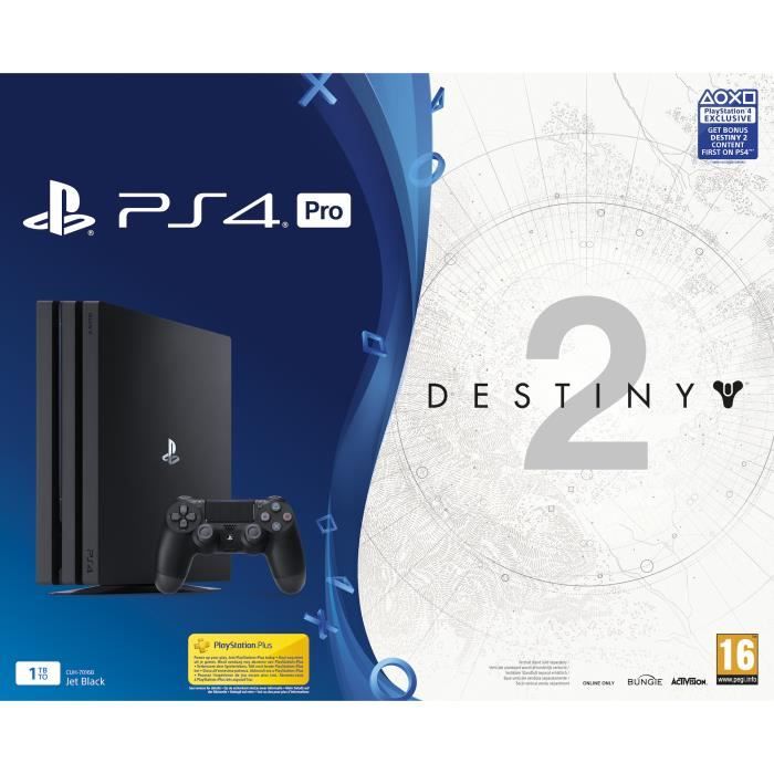 CONSOLE PS4 PRO - 1TO BLACK - BUNDLE DESTINY 2