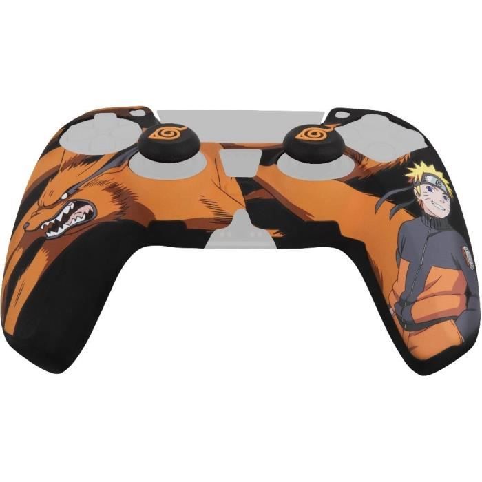 Coque de protection pour manette - KONIX - Naruto Shippuden - DualSense PS5 - Silicone - Motif Kurama/Kyûbi et Naruto - Noir – Image 2