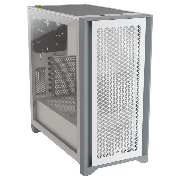 CORSAIR Boîtier PC 4000D Airflow - Moyen Tour - Verre trempé - Blanc (CC9011201WW)
