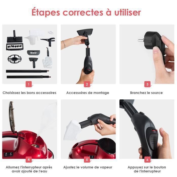 Nettoyeur Vapeur Balai 2000W COSTWAY Punaises de Lit-Vapeur Polyvalent Réservoir 1,5L,19 Accessoires 4,0 Bar pour Plancher,Tapis – Image 2