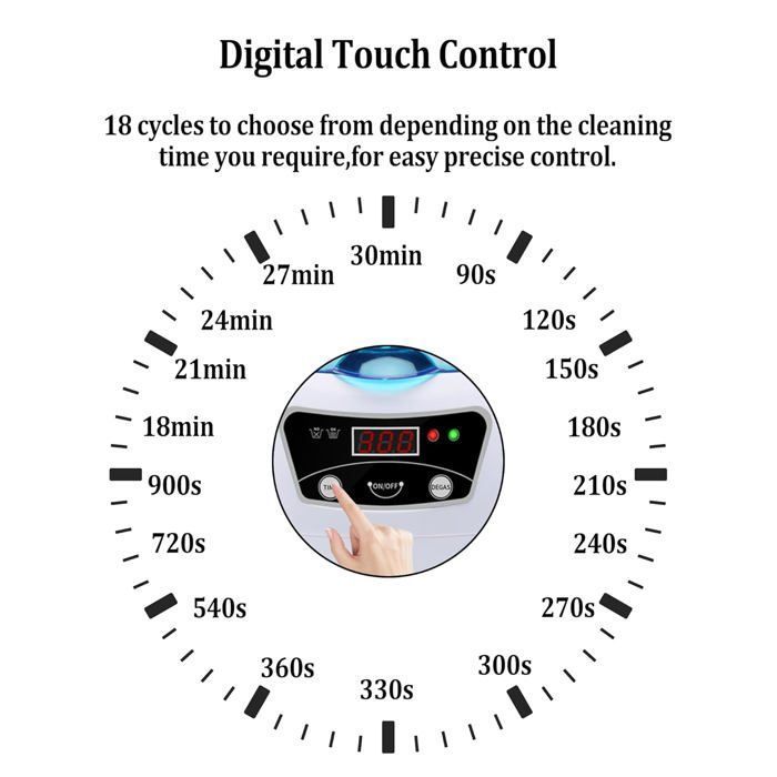 Decopine Nettoyeur Ultrasonique 600ml – Nettoyage en Profondeur pour Lunettes, Bijoux, Montres – Image 2