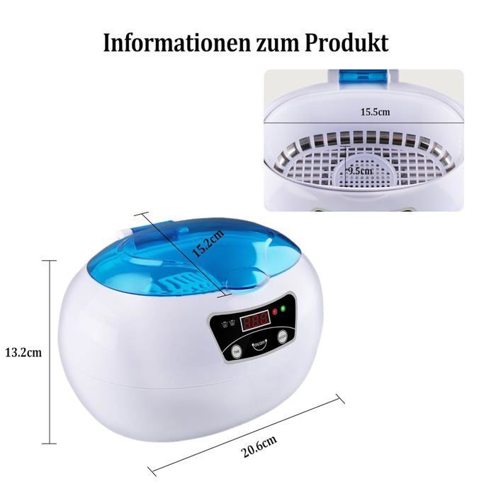 Decopine Nettoyeur Ultrasonique 600ml – Nettoyage en Profondeur pour Lunettes, Bijoux, Montres – Image 5