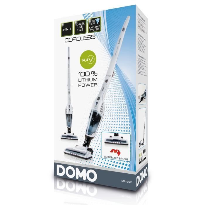 DOMO DO217SV - Aspirateur balai maniable 2-en-1 - 2 vitesses - Système cyclonique - Autonomie 40min - Réservoir poussière 0,5L – Image 4