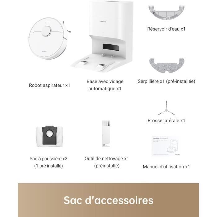 DREAME D10 Plus Gen 2 - Robot Aspirateur Laveur avec Vidange Automatique Poussière - Navigation LiDAR - Puissance 6000 Pa – Image 8