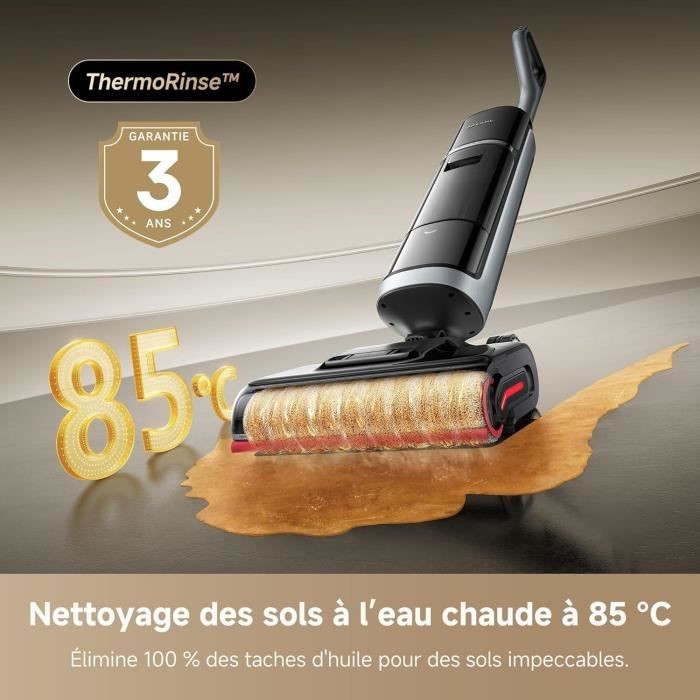 DREAME H15 Pro Heat Aspirateur Laveur - Nettoyage des sols à 85 °C - Bras robotisé IA GapFree - Capteur RVB intelligent - 22 kPa – Image 5