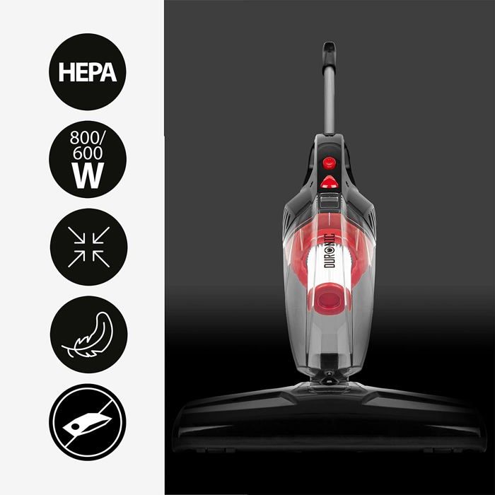 Duronic VC8 BK Aspirateur Balai et à Main sans Sac Classe A + tête suceuse/Flexible/Brosse - Se converti en Quelques Secondes ! – Image 5