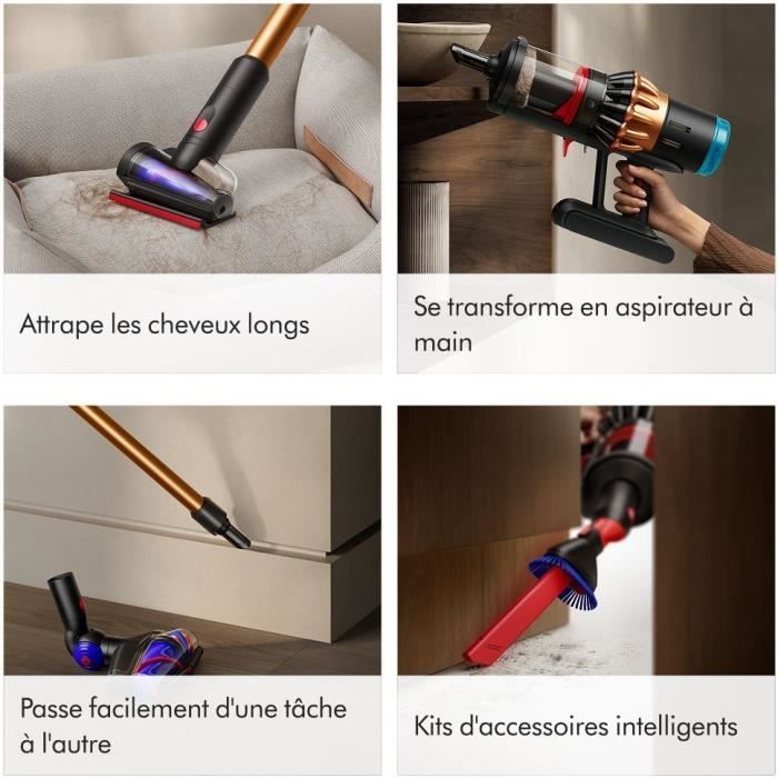 DYSON V16 Piston Animal - Aspirateur balai sans fil - Puissance 315 Airwatts - Filtration HEPA - Brosse adaptative auto-démêlante – Image 9