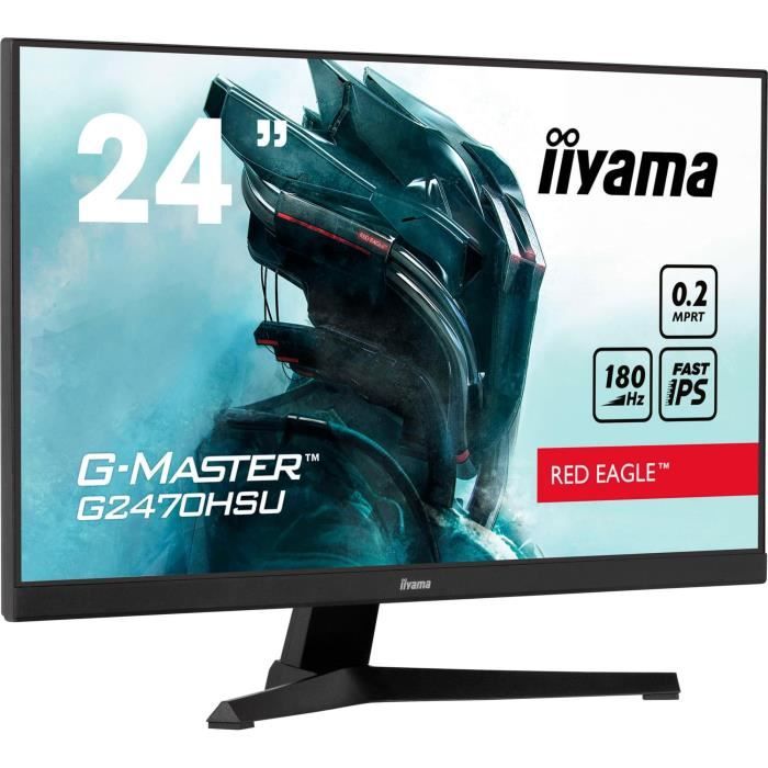 Ecran PC Gamer - IIYAMA - 24" - FHD - 180Hz - Dalle Fast IPS - 0,2ms - G2470HSU-B6