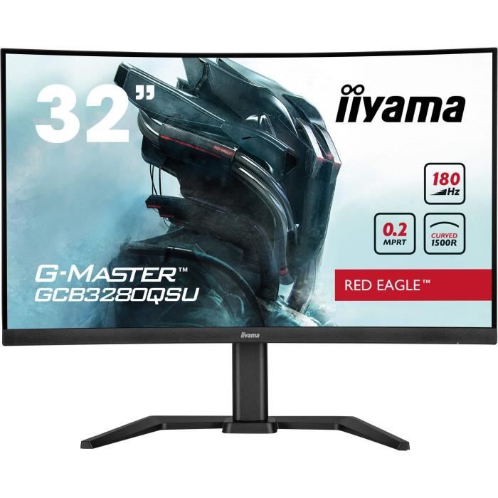 Ecran PC Gamer Incurvé - IIYAMA - 32" - QHD - 180Hz - Dalle VA - 0,2ms - Ajustable en hauteur - GCB3280QSU-B2