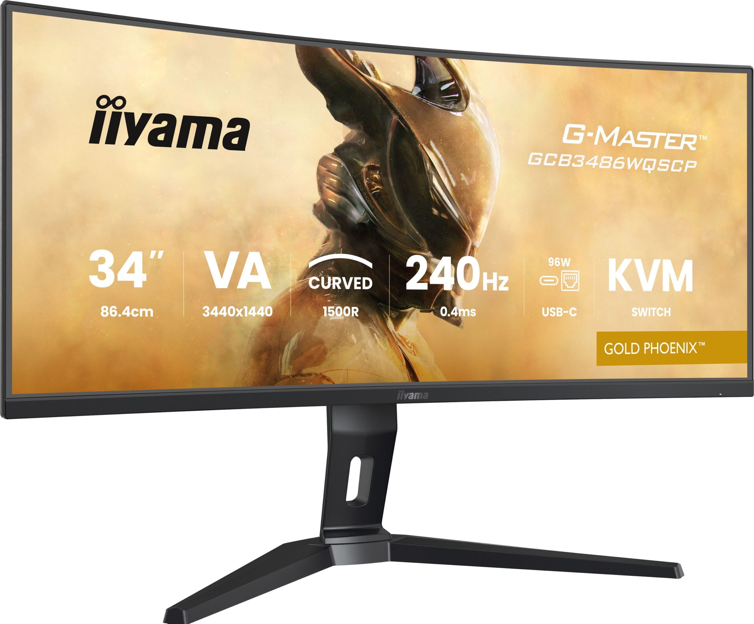 Ecran PC Gamer incurvé - IIYAMA - 34" - 240Hz - Dalle VA - 0.4ms - Réglable en hauteur - G-Master GOLD PHOENIX – Image 3