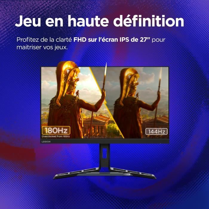 Ecran PC Gamer - LENOVO Legion R27i-30 - 27" IPS FHD 165Hz- 0,5ms - HDMI 2.1 - DP 1.4 - FreeSync Premium - Ergonomique – Image 2