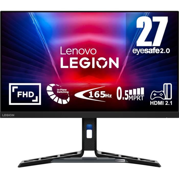 Ecran PC Gamer - LENOVO Legion R27i-30 - 27" IPS FHD 165Hz- 0,5ms - HDMI 2.1 - DP 1.4 - FreeSync Premium - Ergonomique