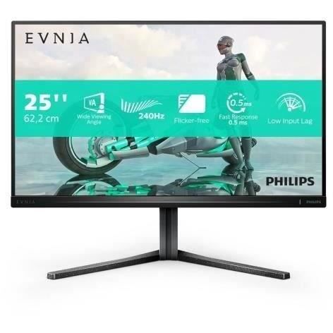 Ecran PC Gamer - PHILIPS - 24,5" - FHD - 240Hz - Dalle Fast VA - 0,5ms - Ajustable en hauteur - 25M2N3200W/00