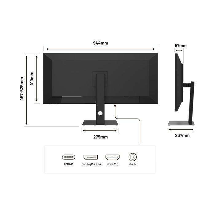 Ecran PC Gamer - JAPANNEXT - 40" - IPS - UWQHD (3440x1440) - 144hz - 1ms - JN-IPS401UWQHD144-C90W – Image 3