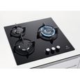 ELECTROLUX EGT6633NOK - Plaque de cuisson gaz - 3 foyers - 7900W - L56 x P48 x H4,5cm - Revêtement verre - Grilles en fonte - Noir – Image 2