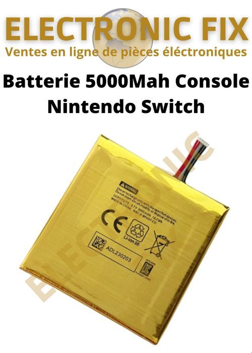 ELECTRONICFIX Batterie 5000Mah HAC-003 pour console de jeu Nintendo Switch / Switch Oled