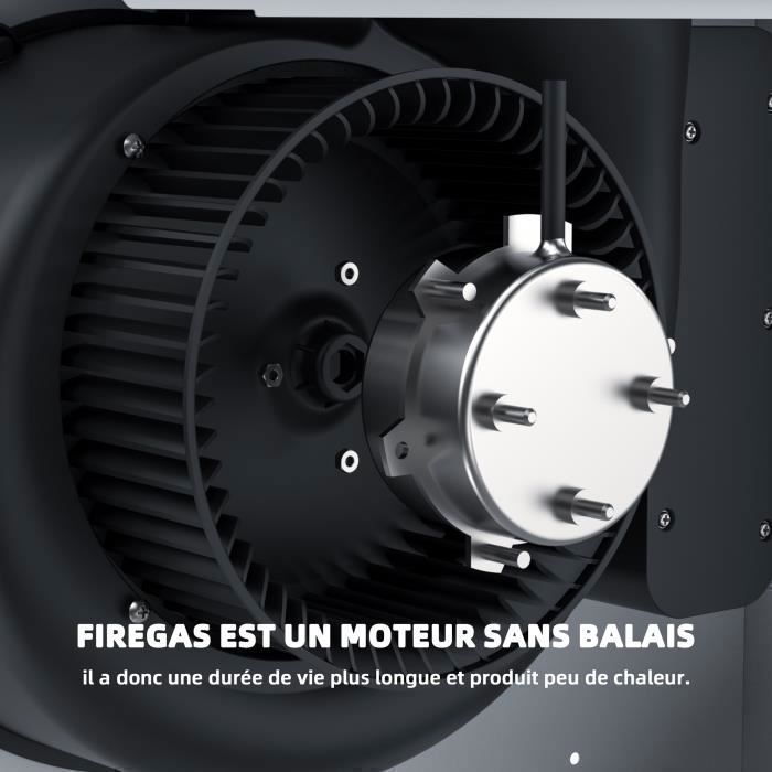 FIREGAS Hotte aspirante 60cm,Moteur Brushless,Économie d'énergie,9 Vitesses,550 m³/h,Blanc,Classe énergétique A+ – Image 3