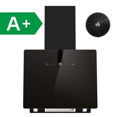 FIREGAS Hotte Aspirante Murale 60cm avec LED, Nouveau Moteur Sans Balais, 550 m³/h, 9 vitesses, Écran Tactile