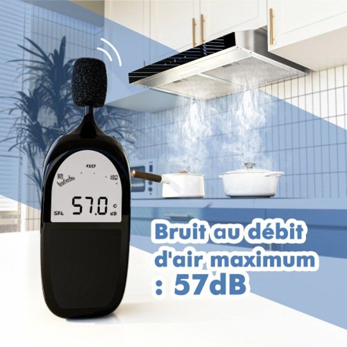 FIREGAS hotte aspirante sous armoire 60cm, évacuation et recirculation avec filtre CC130, commande par écran tactile – Image 5