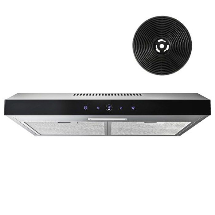 FIREGAS hotte aspirante sous armoire 60cm, évacuation et recirculation avec filtre CC130, commande par écran tactile