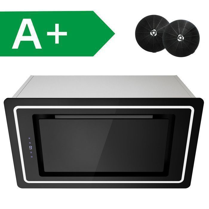 FIREGAS Hotte aspirante encastrée de 52 cm-Aspiration de 450m³/h-Efficace et silencieux-9 Vitesses-Noire-Classe énergétique A+