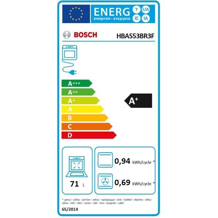 Four encastrable - BOSCH SERIE 4 - Inox - Chaleur tournante - 71 L - Classe énergie A+ – Image 4