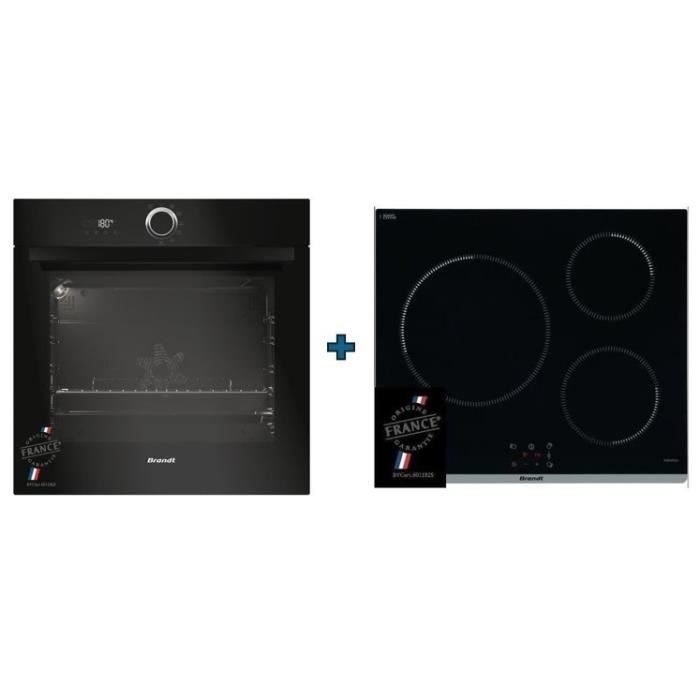 Four encastrable pyrolyse BXP5560B + Plaque à induction TI364B - BRANDT