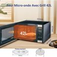 Four à micro-ondes multifonction SMAD - 42 L - avec gril 1200-1400 W - Micro-ondes 1100 W - 11 niveaux de puissance – Image 2