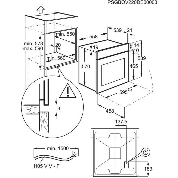 Four multifonction Pyrolyse - chaleur tournante pulsée ELECTROLUX COH4P46BX0 - Porte froide - 45 recettes préprogrammées – Image 9