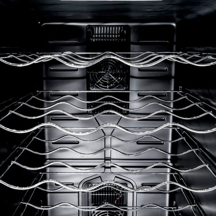 Frigo Cave à Vin Porte en Verre Éclairage LED 78 L 28 Places Panneau Noir 8-18°C – Image 2