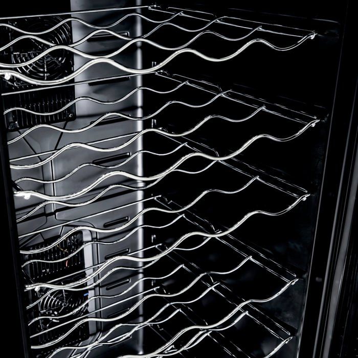 Frigo Cave à Vin Porte en Verre Éclairage LED 78 L 28 Places Panneau Noir 8-18°C – Image 4