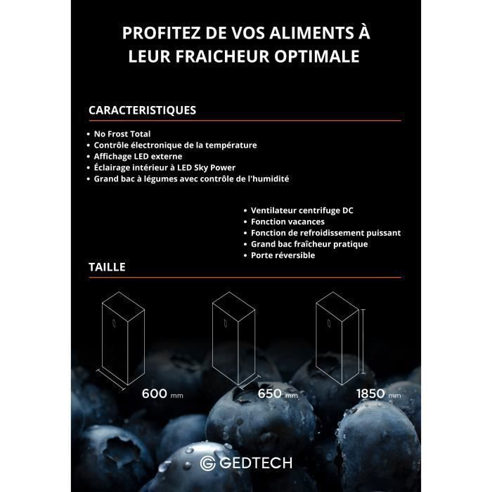 GEDTECH Réfrigérateur simple 359L GSP359NFIX - No Frost - Inox – Image 4