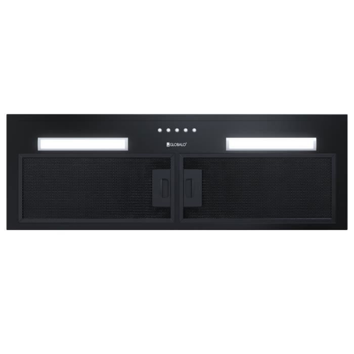 Hotte aspirante encastrable GLOBALO Hadario 80.2 - Noir - 3 vitesses - Recirculation - LED