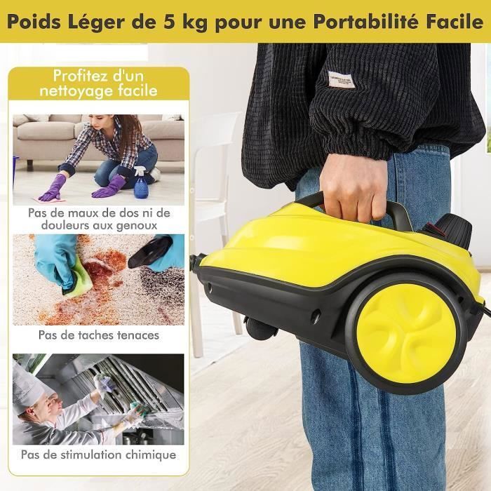 GOPLUS Nettoyeur Vapeur 2000W avec Réservoir 1,8L, 13 Accessoires, Pression 5 Bar, Balai Vapeur pour Tapis, Fenêtre, Verre & Rideau – Image 2