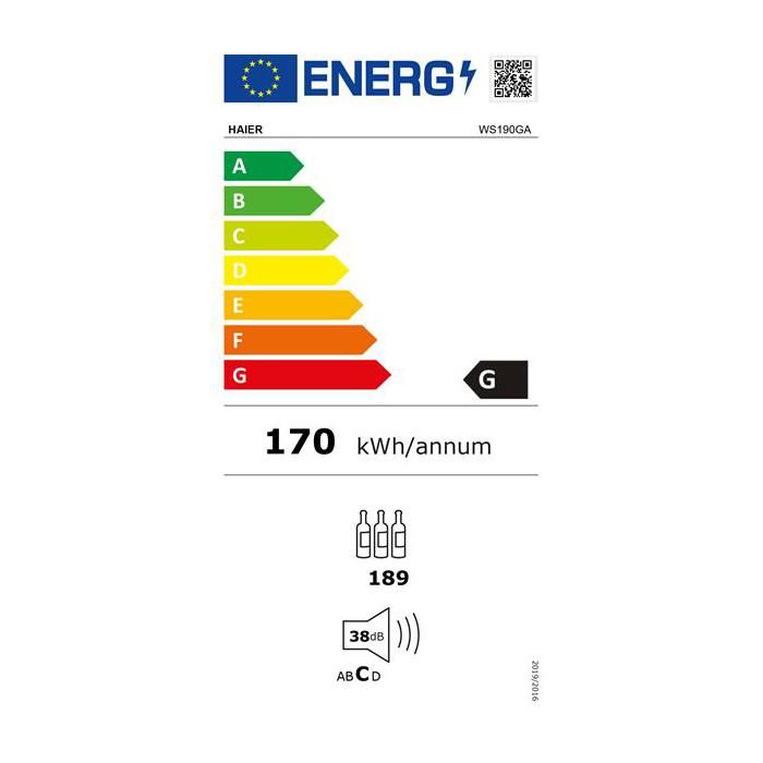 Cave de vieillissement - HAIER - WS190GA - 189 bouteilles - Contrle thermostatique - Porte pleine – Image 6