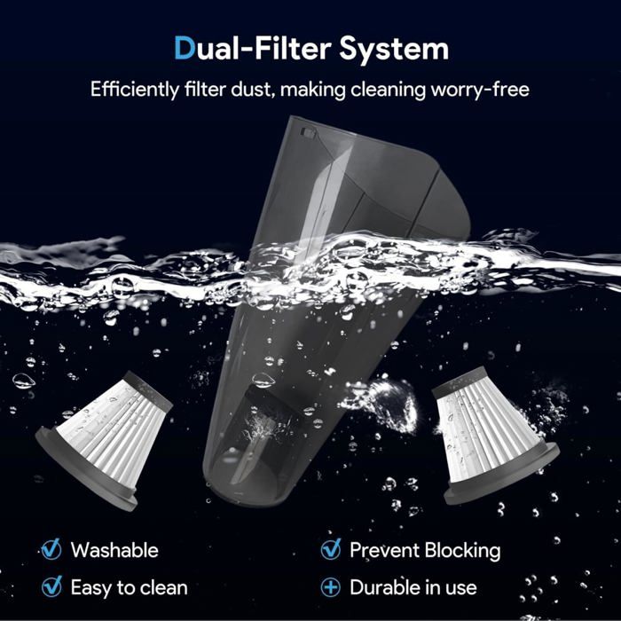 Handheld Cordless Vacuum Cleaner – Lightweight Car Vacuum Cleaner – with 12000pa Powerful Suction, Long Battery Life, Led Lights – Image 6