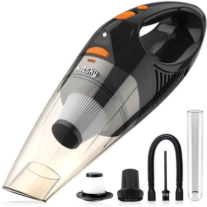 Handheld Cordless Vacuum Cleaner – Lightweight Car Vacuum Cleaner – with 12000pa Powerful Suction, Long Battery Life, Led Lights