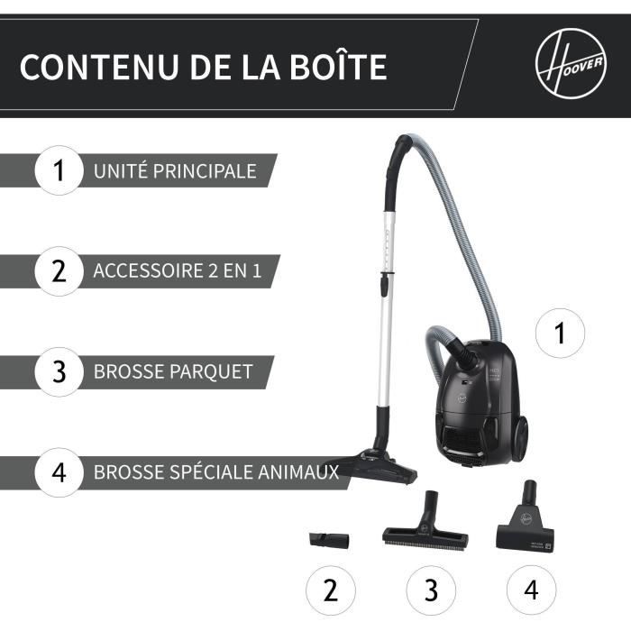 HOOVER HE1 - Aspirateur Traineau avec sac Compact et Puissant - Grande Capacité 2,5L- Haute-performance sur Sols Durs et Moquettes – Image 2