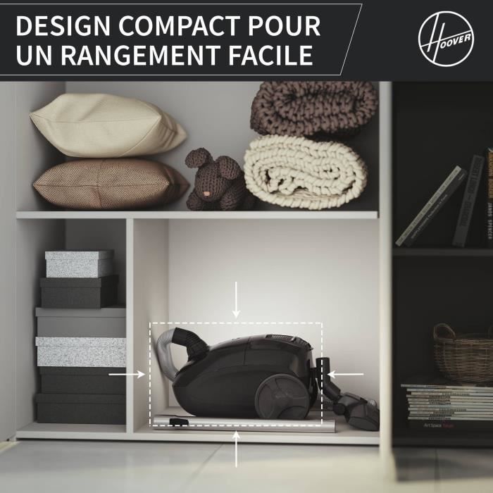 HOOVER HE1 - Aspirateur Traineau avec sac Compact et Puissant - Grande Capacité 2,5L- Haute-performance sur Sols Durs et Moquettes – Image 3