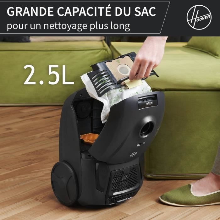 HOOVER HE1 - Aspirateur Traineau avec sac Compact et Puissant - Grande Capacité 2,5L- Haute-performance sur Sols Durs et Moquettes – Image 4