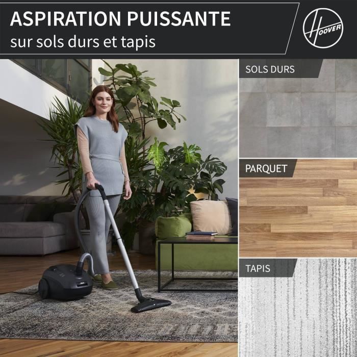 HOOVER HE1 - Aspirateur Traineau avec sac Compact et Puissant - Grande Capacité 2,5L- Haute-performance sur Sols Durs et Moquettes – Image 7